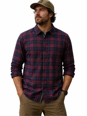 NWT PX Premium Xpression XXL Red Plaid Button Shirt Outdoorsy Grunge Casual